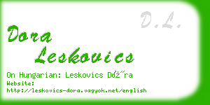 dora leskovics business card